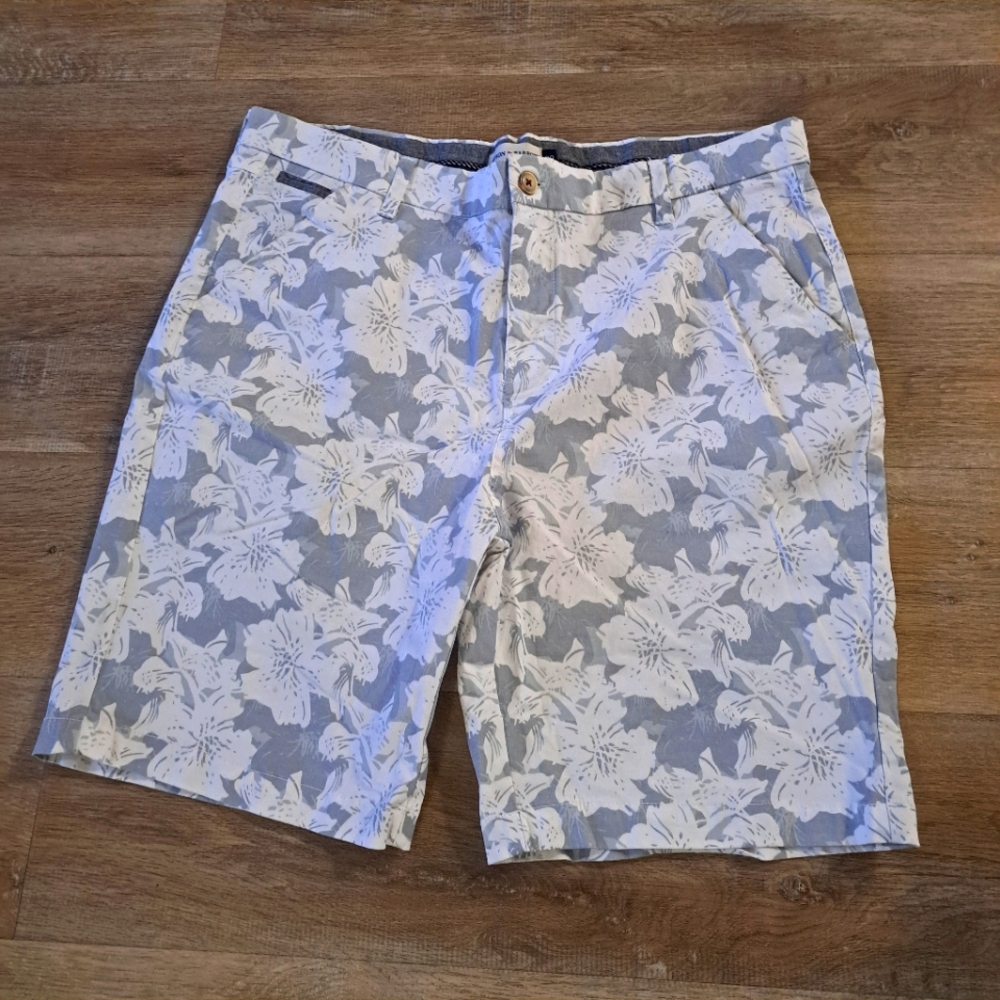 Hudson & Barrow NYC Gentlemen's Outfutters Floral Gray White Men Shorts Size 38